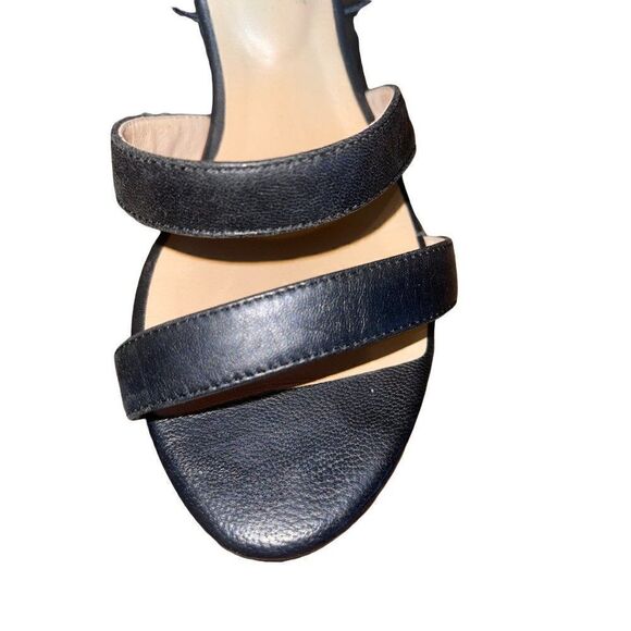 All Black Leather Strappy Heels Sandals - Picture 8 of 16